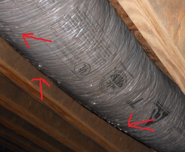 moisture condensation on duct in crawlspace
